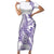 Purple Hawaii Family Matching Short Sleeve Bodycon Dress and Hawaiian Shirt Humpback Whale Tattoo Polynesian Tribal Ocean Vibes