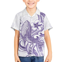 Purple Hawaii Family Matching Summer Maxi Dress and Hawaiian Shirt Humpback Whale Tattoo Polynesian Tribal Ocean Vibes LT14 Son's Shirt Purple - Polynesian Pride