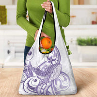 Purple Hawaii Grocery Bag Humpback Whale Tattoo Polynesian Tribal Ocean Vibes LT14 - Polynesian Pride