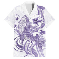 Purple Hawaii Hawaiian Shirt Humpback Whale Tattoo Polynesian Tribal Ocean Vibes LT14 Purple - Polynesian Pride