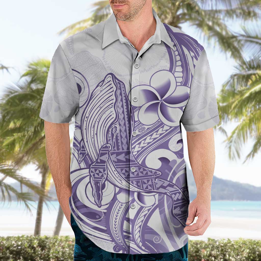 Purple Hawaii Hawaiian Shirt Humpback Whale Tattoo Polynesian Tribal Ocean Vibes LT14 - Polynesian Pride