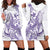 Purple Hawaii Hoodie Dress Humpback Whale Tattoo Polynesian Tribal Ocean Vibes