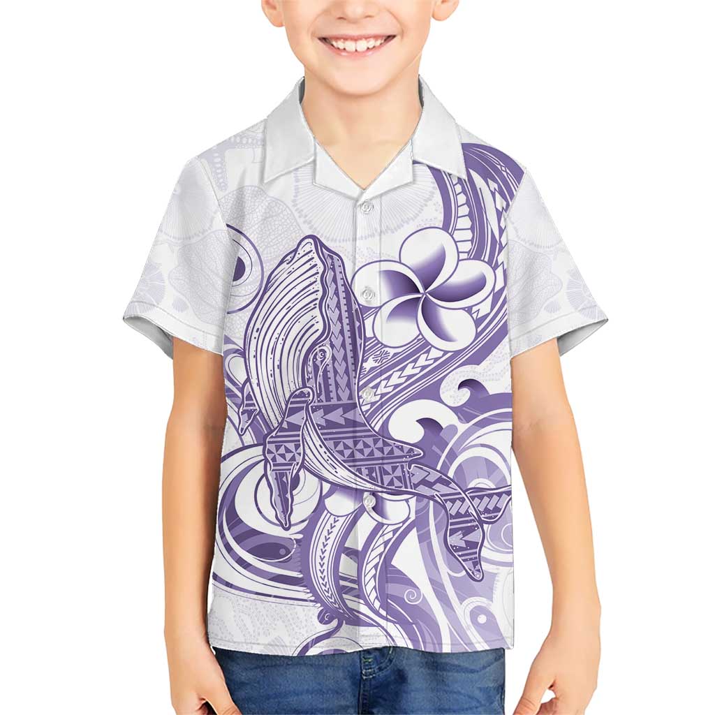 Purple Hawaii Kid Hawaiian Shirt Humpback Whale Tattoo Polynesian Tribal Ocean Vibes
