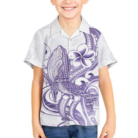 Purple Hawaii Kid Hawaiian Shirt Humpback Whale Tattoo Polynesian Tribal Ocean Vibes