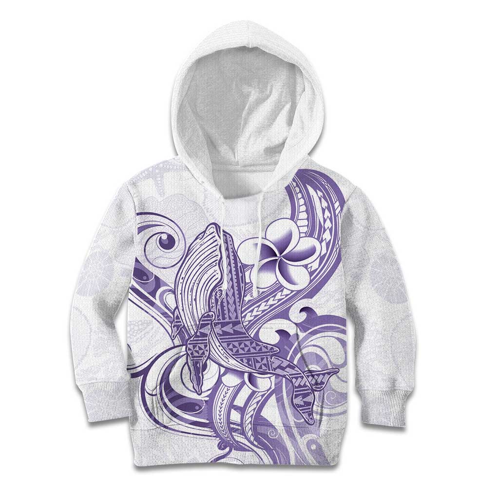 Purple Hawaii Kid Hoodie Humpback Whale Tattoo Polynesian Tribal Ocean Vibes