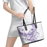 Purple Hawaii Leather Tote Bag Humpback Whale Tattoo Polynesian Tribal Ocean Vibes LT14 - Polynesian Pride