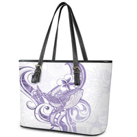 Purple Hawaii Leather Tote Bag Humpback Whale Tattoo Polynesian Tribal Ocean Vibes LT14 - Polynesian Pride