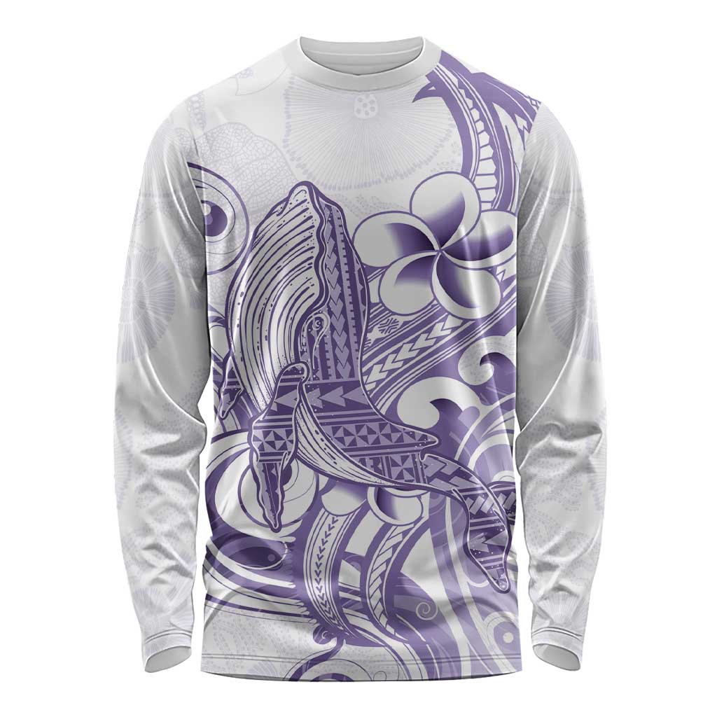 Purple Hawaii Long Sleeve Shirt Humpback Whale Tattoo Polynesian Tribal Ocean Vibes