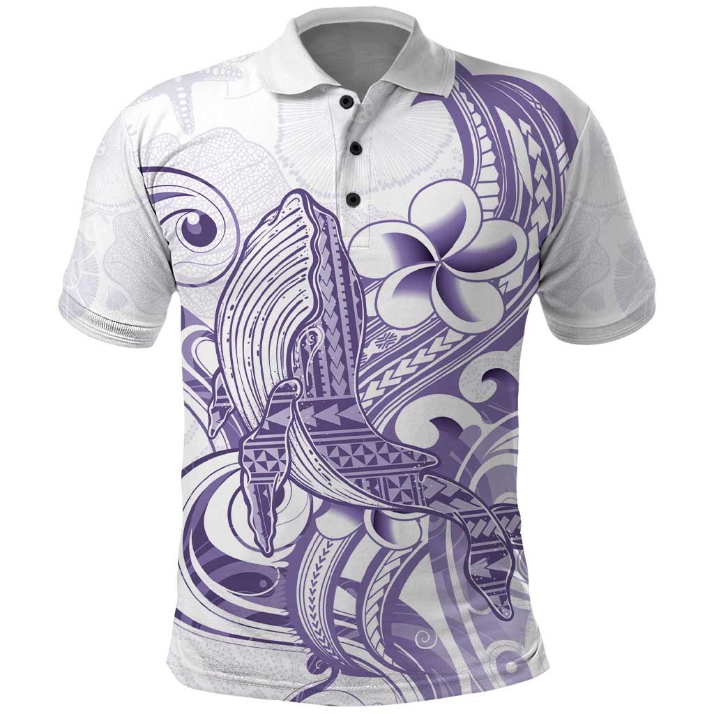 Purple Hawaii Polo Shirt Humpback Whale Tattoo Polynesian Tribal Ocean Vibes