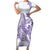 Purple Hawaii Short Sleeve Bodycon Dress Humpback Whale Tattoo Polynesian Tribal Ocean Vibes