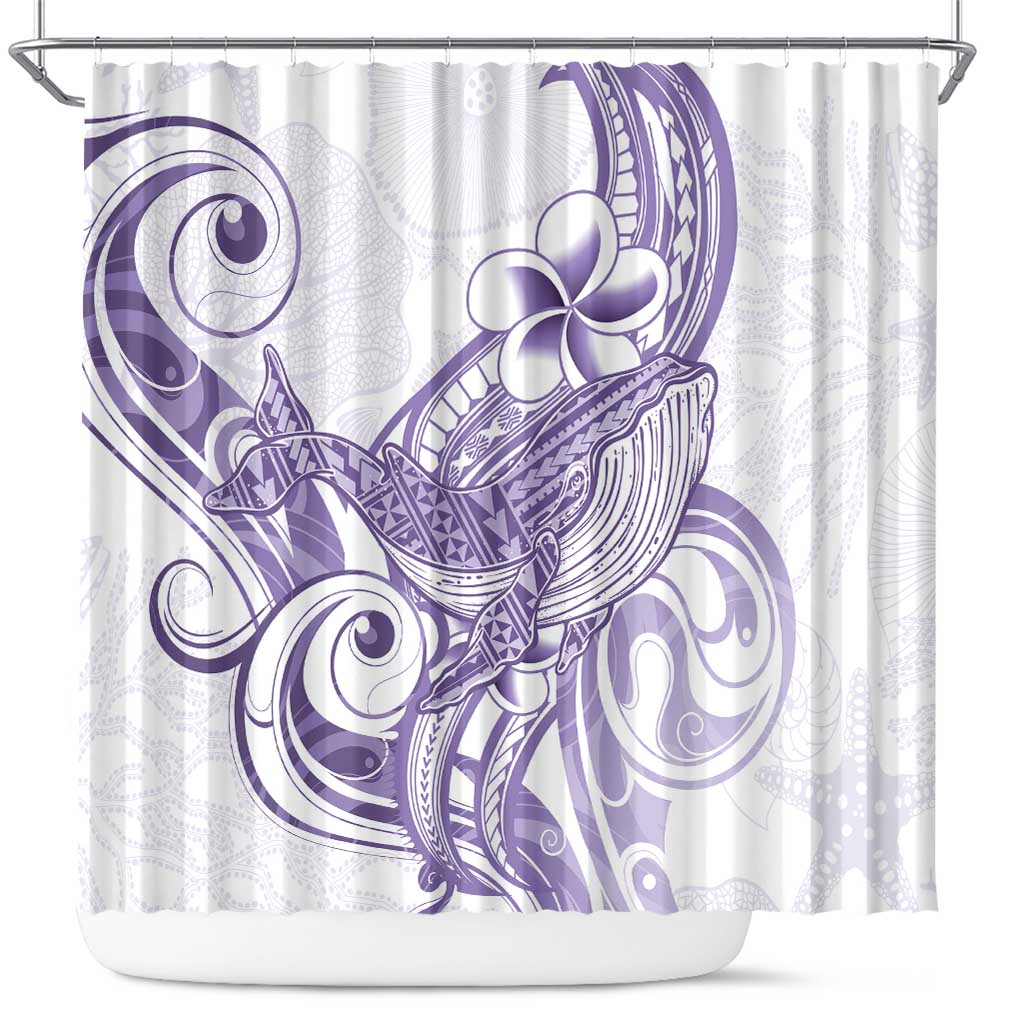 Purple Hawaii Shower Curtain Humpback Whale Tattoo Polynesian Tribal Ocean Vibes