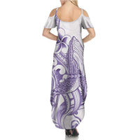 Purple Hawaii Summer Maxi Dress Humpback Whale Tattoo Polynesian Tribal Ocean Vibes LT14 - Polynesian Pride