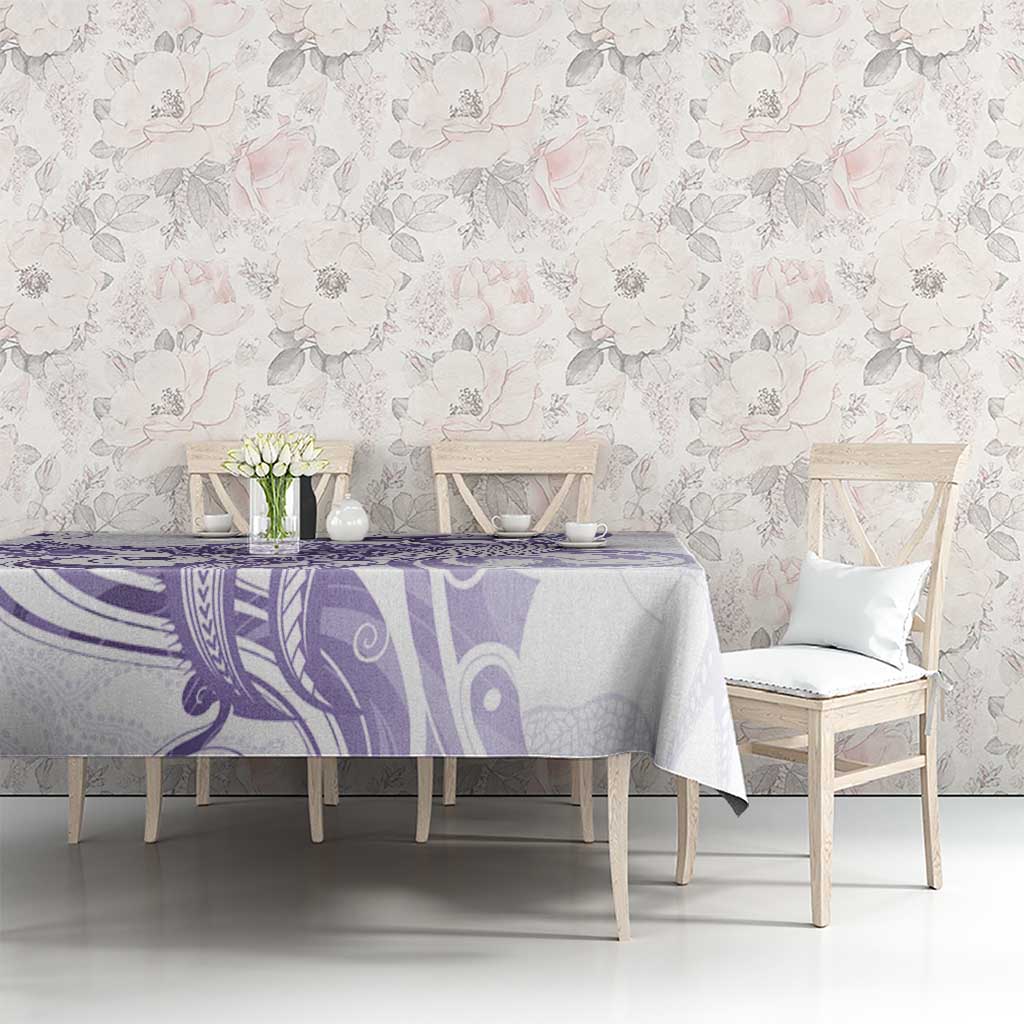 Purple Hawaii Tablecloth Humpback Whale Tattoo Polynesian Tribal Ocean Vibes LT14 - Polynesian Pride