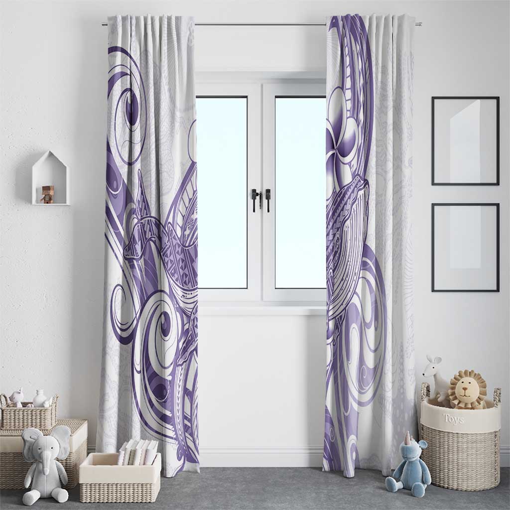 Purple Hawaii Window Curtain Humpback Whale Tattoo Polynesian Tribal Ocean Vibes LT14 - Polynesian Pride