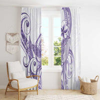Purple Hawaii Window Curtain Humpback Whale Tattoo Polynesian Tribal Ocean Vibes LT14 - Polynesian Pride