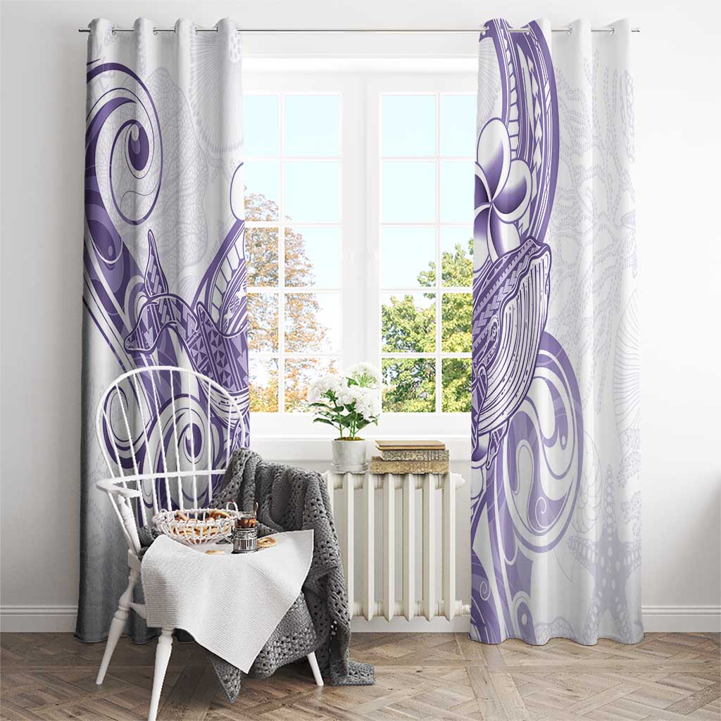 Purple Hawaii Window Curtain Humpback Whale Tattoo Polynesian Tribal Ocean Vibes LT14 - Polynesian Pride