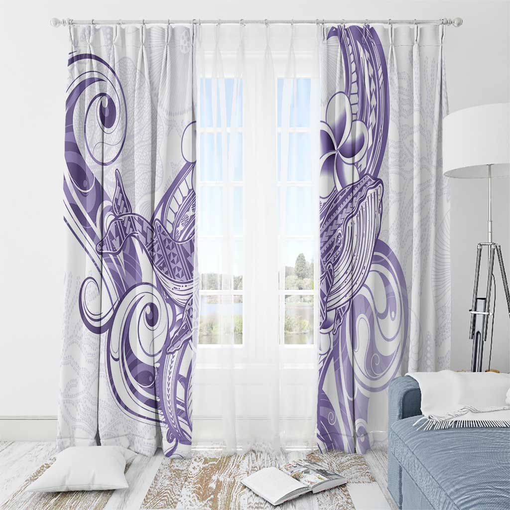 Purple Hawaii Window Curtain Humpback Whale Tattoo Polynesian Tribal Ocean Vibes LT14 - Polynesian Pride