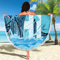 Personalised Hawaii Beach Blanket Humpback Whale Tattoo With Tropical Flowers LT14 - Polynesian Pride