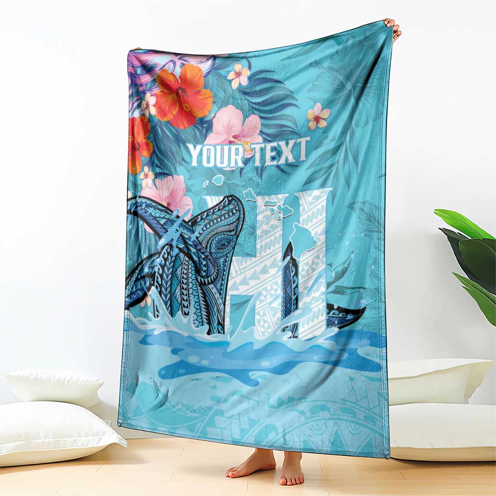Personalised Hawaii Blanket Humpback Whale Tattoo With Tropical Flowers LT14 - Polynesian Pride