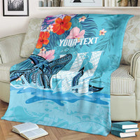 Personalised Hawaii Blanket Humpback Whale Tattoo With Tropical Flowers LT14 - Polynesian Pride