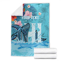 Personalised Hawaii Blanket Humpback Whale Tattoo With Tropical Flowers LT14 - Polynesian Pride