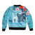 Personalised Hawaii Bomber Jacket Humpback Whale Tattoo With Tropical Flowers