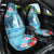 Personalised Hawaii Car Seat Cover Humpback Whale Tattoo With Tropical Flowers