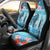 Personalised Hawaii Car Seat Cover Humpback Whale Tattoo With Tropical Flowers