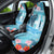 Personalised Hawaii Car Seat Cover Humpback Whale Tattoo With Tropical Flowers