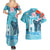 Personalised Hawaii Couples Matching Summer Maxi Dress and Hawaiian Shirt Humpback Whale Tattoo With Tropical Flowers