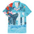 Personalised Hawaii Family Matching Mermaid Dress and Hawaiian Shirt Humpback Whale Tattoo With Tropical Flowers