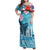 Personalised Hawaii Family Matching Off Shoulder Maxi Dress and Hawaiian Shirt Humpback Whale Tattoo With Tropical Flowers