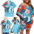 Personalised Hawaii Family Matching Off Shoulder Short Dress and Hawaiian Shirt Humpback Whale Tattoo With Tropical Flowers