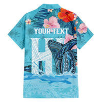 Personalised Hawaii Hawaiian Shirt Humpback Whale Tattoo With Tropical Flowers LT14 - Polynesian Pride