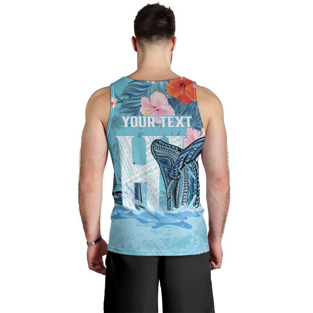 Personalised Hawaii Men Tank Top Humpback Whale Tattoo With Tropical Flowers LT14 - Polynesian Pride