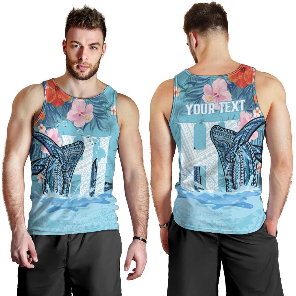 Personalised Hawaii Men Tank Top Humpback Whale Tattoo With Tropical Flowers LT14 - Polynesian Pride