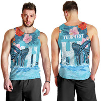 Personalised Hawaii Men Tank Top Humpback Whale Tattoo With Tropical Flowers LT14 - Polynesian Pride