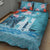 Personalised Hawaii Quilt Bed Set Humpback Whale Tattoo With Tropical Flowers