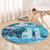 Personalised Hawaii Round Carpet Humpback Whale Tattoo With Tropical Flowers