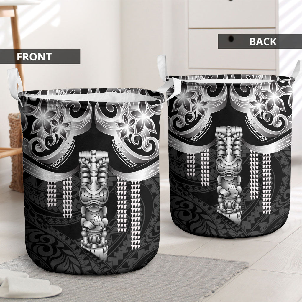Tiki Drum Hawaii Laundry Basket Hawaiian Kakau Tattoo Style