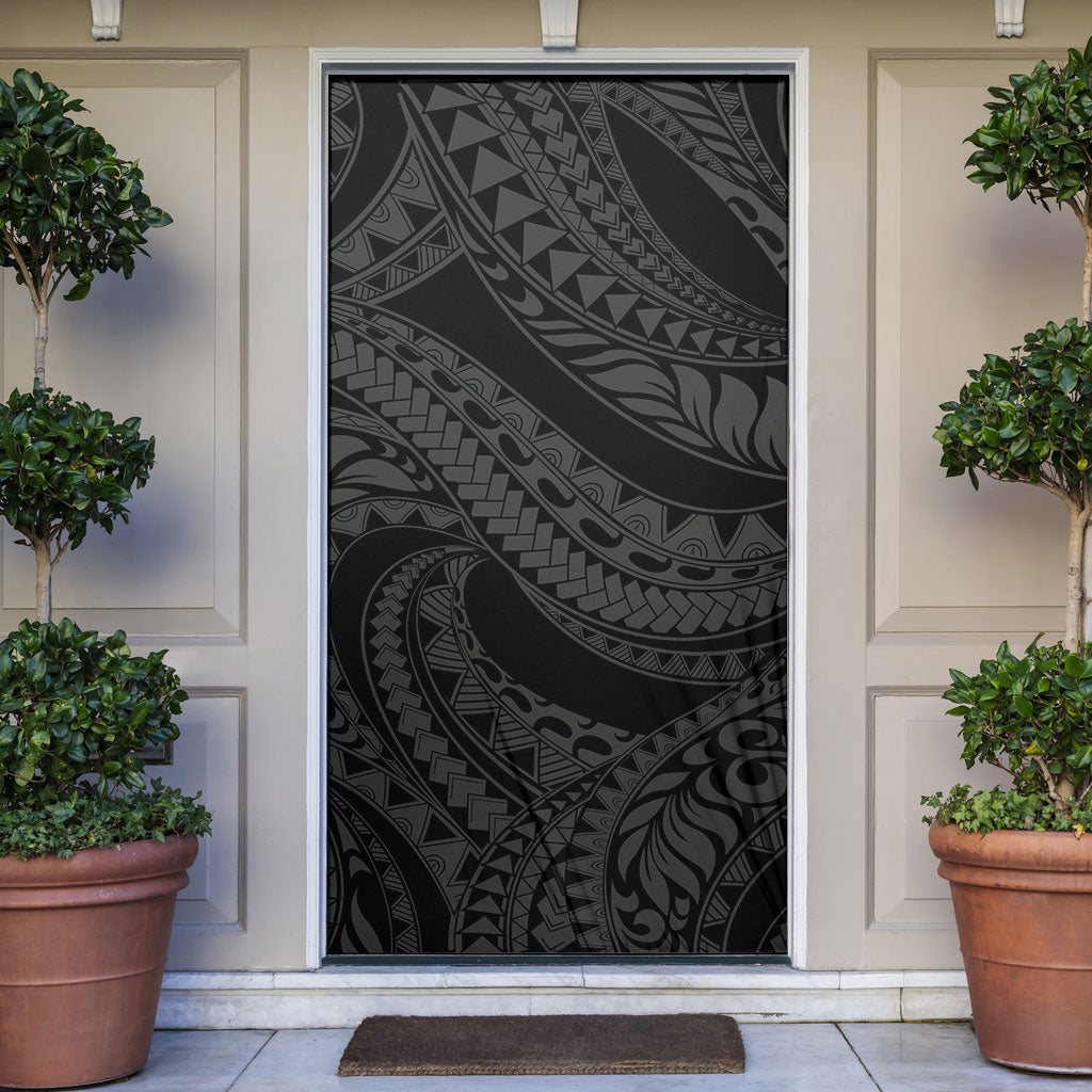 Tiki Drum Hawaii Door Cover Hawaiian Kakau Tattoo Style