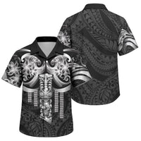 Tiki Drum Hawaii Family Matching Mermaid Dress and Hawaiian Shirt Hawaiian Kakau Tattoo Style LT14 Son's Shirt Black - Polynesian Pride