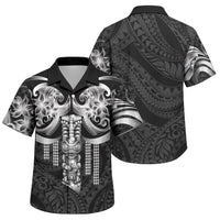 Tiki Drum Hawaii Family Matching Summer Maxi Dress and Hawaiian Shirt Hawaiian Kakau Tattoo Style LT14 Son's Shirt Black - Polynesian Pride
