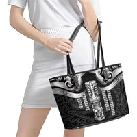 Tiki Drum Hawaii Leather Tote Bag Hawaiian Kakau Tattoo Style LT14 - Polynesian Pride