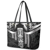 Tiki Drum Hawaii Leather Tote Bag Hawaiian Kakau Tattoo Style LT14 - Polynesian Pride
