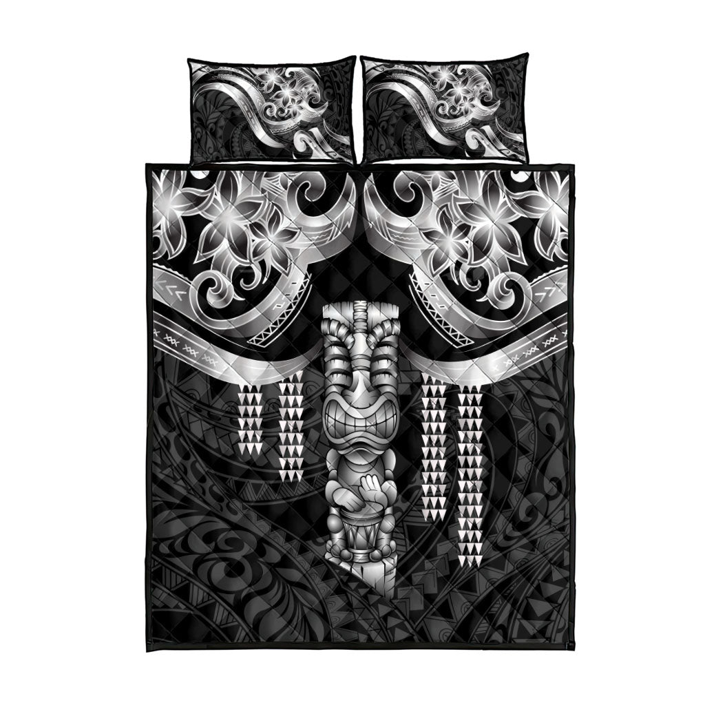 Tiki Drum Hawaii Quilt Bed Set Hawaiian Kakau Tattoo Style