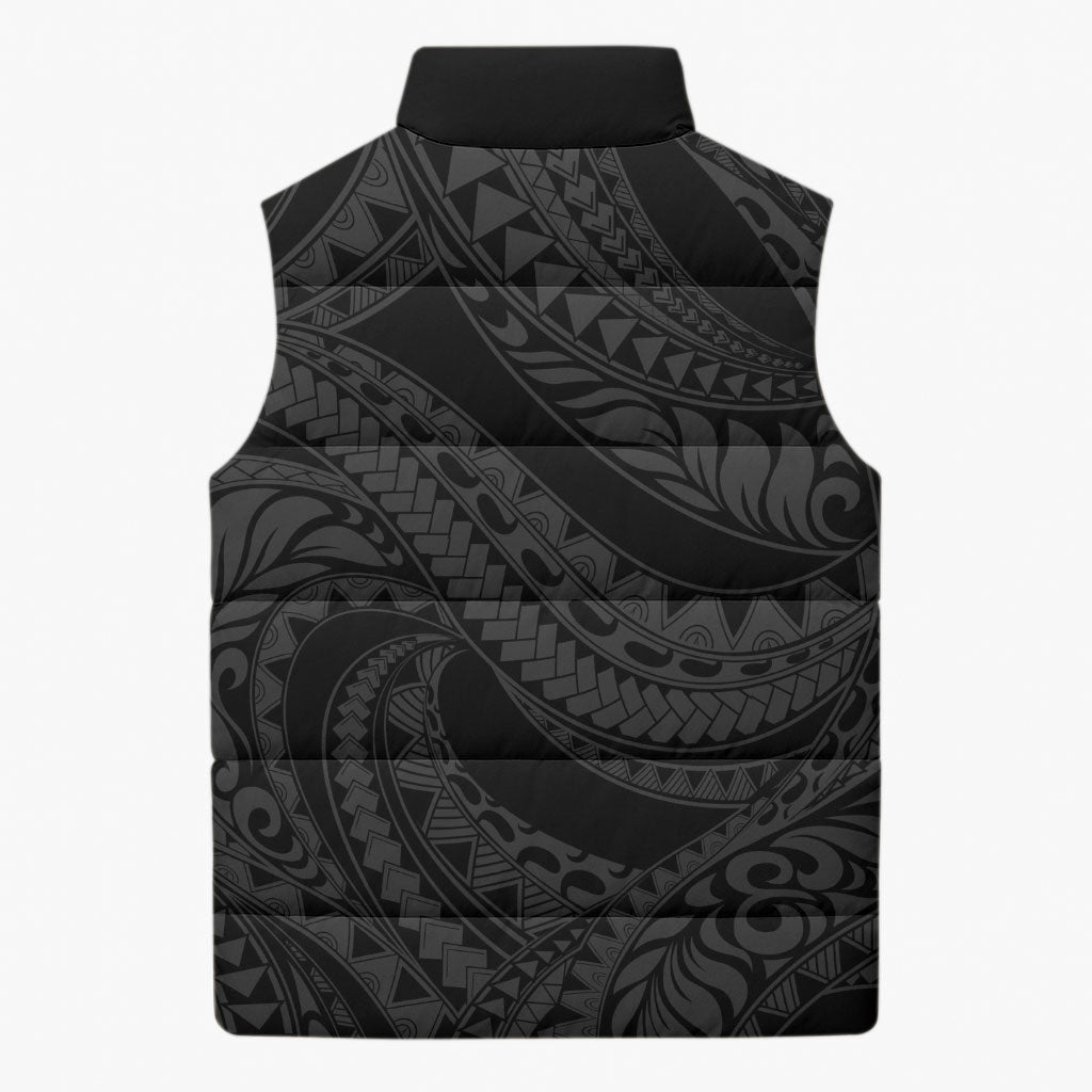 Tiki Drum Hawaii Sleeveless Puffer Jacket Hawaiian Kakau Tattoo Style LT14 - Polynesian Pride