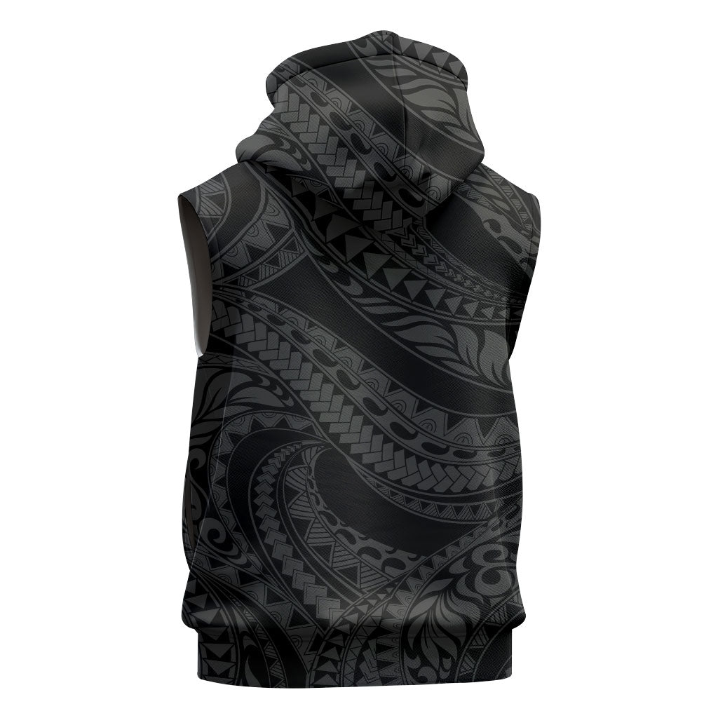 Tiki Drum Hawaii Sleeveless Zip Hoodie Hawaiian Kakau Tattoo Style LT14 - Polynesian Pride