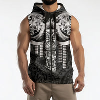 Tiki Drum Hawaii Sleeveless Zip Hoodie Hawaiian Kakau Tattoo Style LT14 - Polynesian Pride