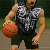 Tiki Drum Hawaii Sleeveless Zip Hoodie Hawaiian Kakau Tattoo Style LT14 - Polynesian Pride
